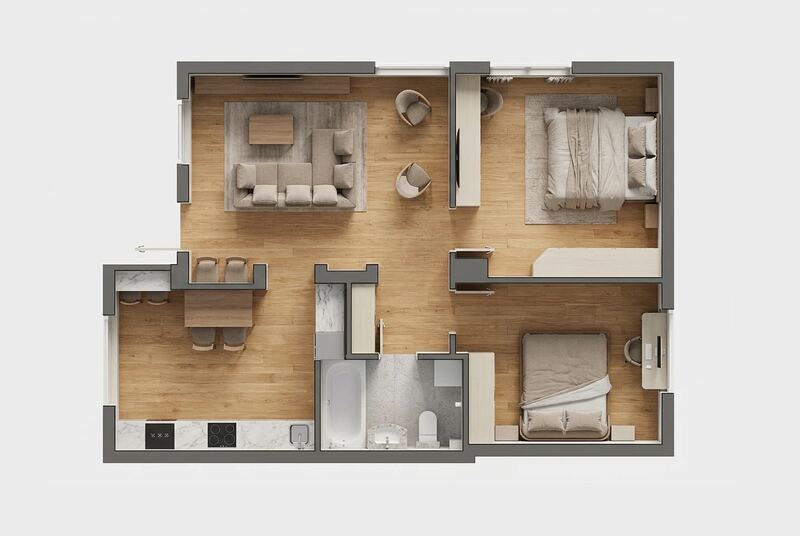 Floor plan to 3D render